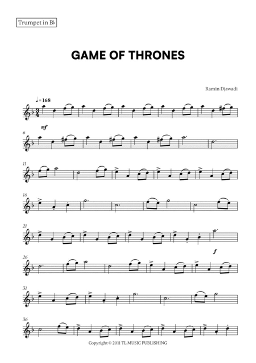 Game Of Thrones Trumpet Duet scores gallery preview page 4