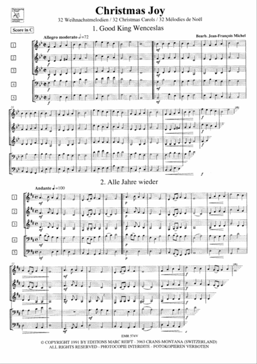 Christmas Joy / 32 Weihnachtsmelodien / Christmas Carols / Melodies de Noel Concert Band scores gallery preview page 3