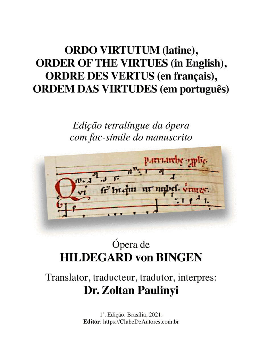 Hildegard von Bingen: Ordo Virtutum (latine), Order of the Virtues (in English), Ordre des Vertus ( Unison Choir scores gallery preview page 1