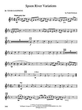 Spoon River Variations: B-flat Tenor Saxophone