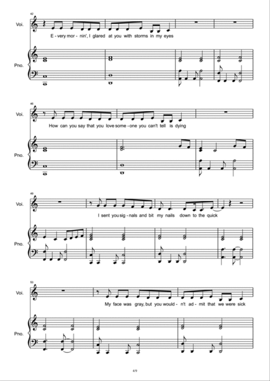 You're Losing Me Voice scores gallery preview page 4