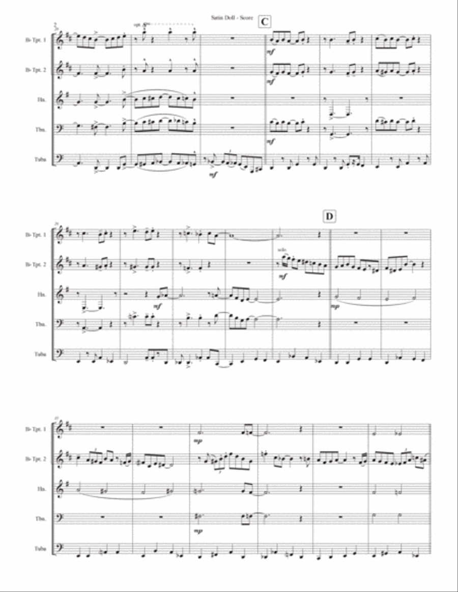 Satin Doll Brass Ensemble scores gallery preview page 2