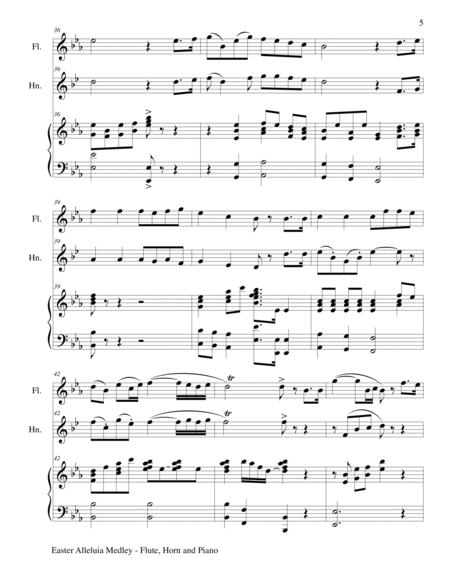 EASTER ALLELUIA MEDLEY (Trio – Flute, French Horn/Piano) Score and Parts image number null