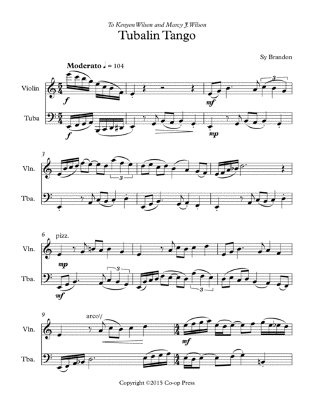 Tubalin Tango for Violin and Tuba image number null