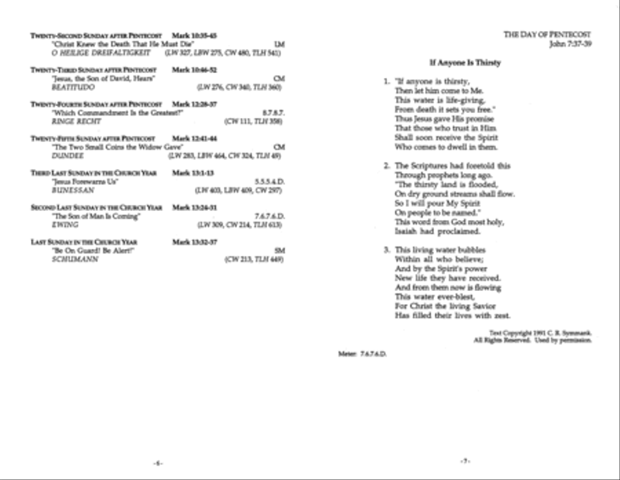 The Gospel Narrative Hymns for the Pentecost Season Series B Collection / Songbook scores gallery preview page 4