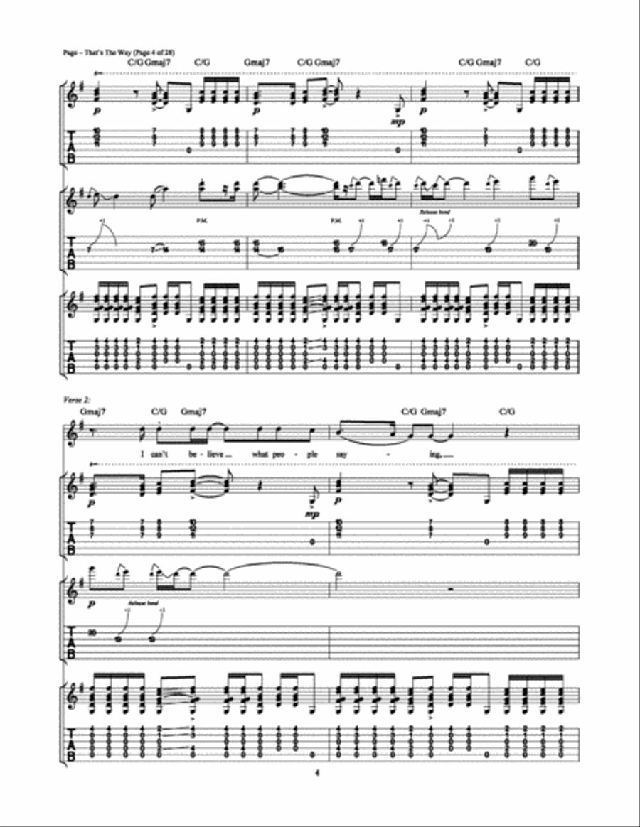 That's the Way Guitar Tablature scores gallery preview page 4