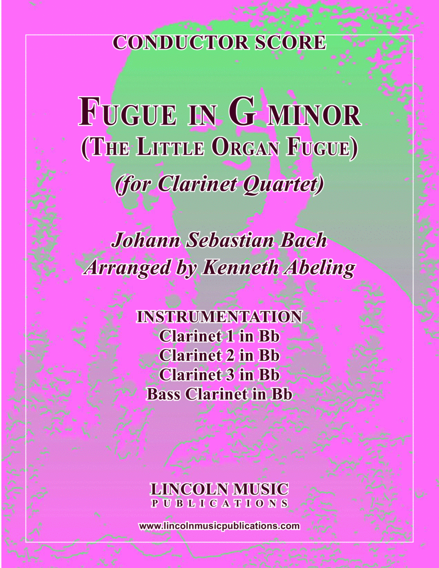 Bach - Fugue in G minor - “Little Organ Fugue” (for Clarinet Quartet) Clarinet Quartet scores gallery preview page 1