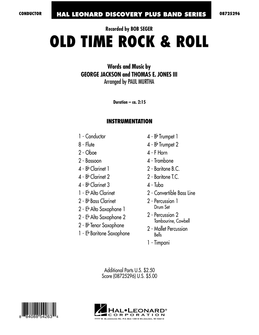 Old Time Rock & Roll - Full Score Concert Band scores gallery preview page 1