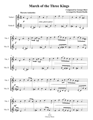 March of the Three Kings - Violin Duet - Intermediate