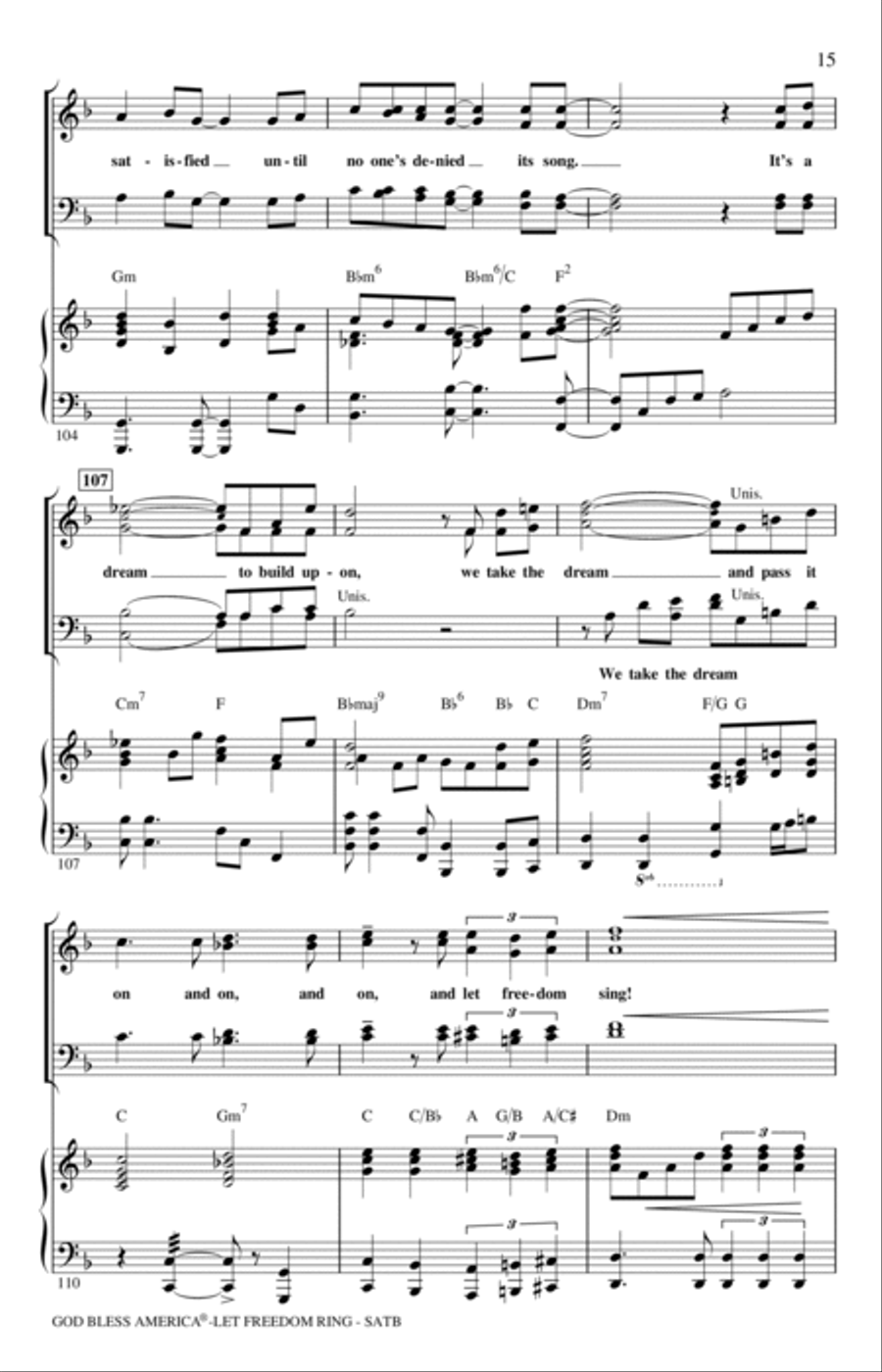 God Bless America (Let Freedom Ring) (Medley) 4-Part scores gallery preview page 14