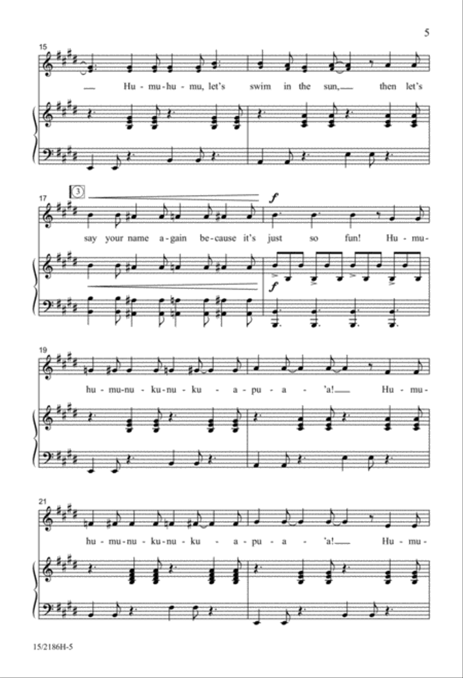 Little Fish, Big Name (The Happy Hawaiian Humu) Unison Choir scores gallery preview page 5
