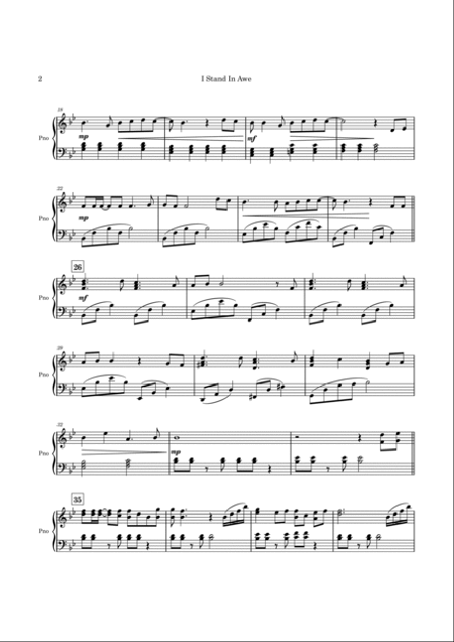 I Stand In Awe Piano Solo scores gallery preview page 3