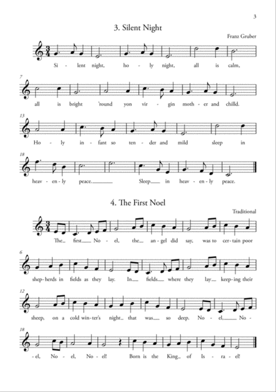 20 Easy Christmas Carols for FLUTE Flute Solo scores gallery preview page 3