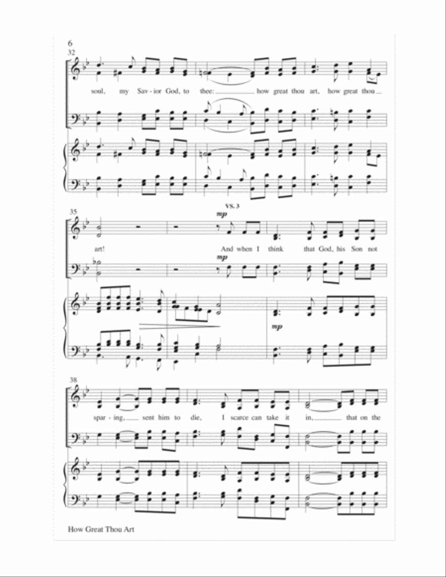 How Great Thou Art Choir scores gallery preview page 6