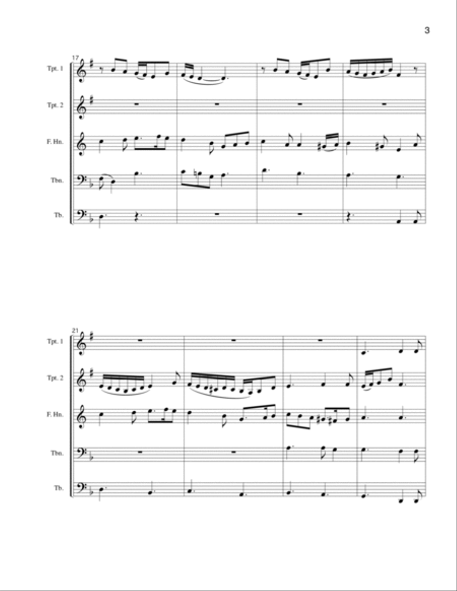 Greensleeves (What Child is This?) Brass Ensemble scores gallery preview page 3
