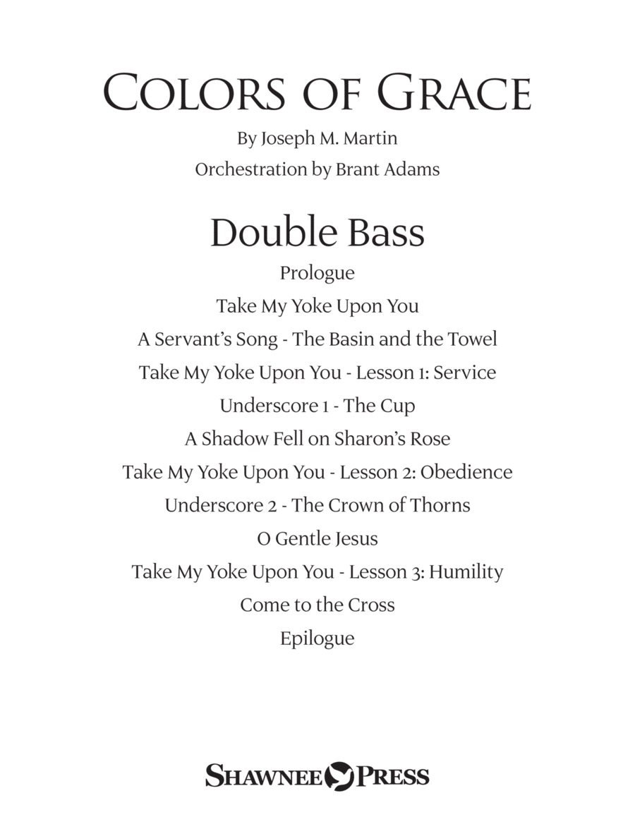 Colors of Grace - Lessons for Lent (New Edition) (Orchestra Accompaniment) - Double Bass