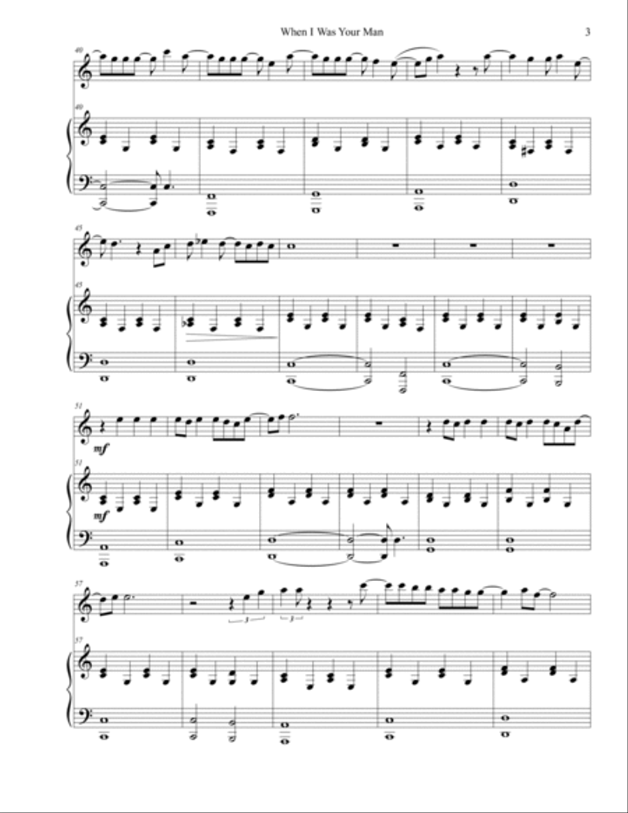When I Was Your Man 1 Piano, 4-Hands scores gallery preview page 3