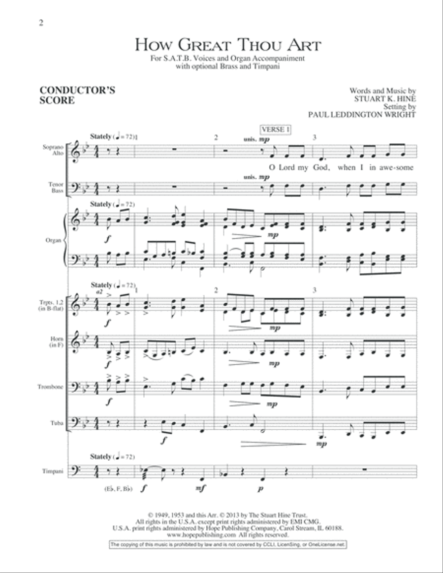 How Great Thou Art Choir scores gallery preview page 2