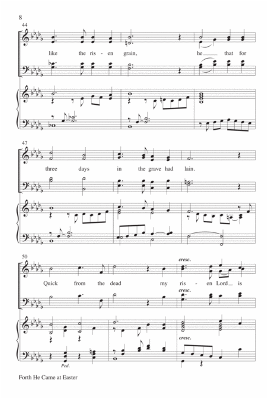Forth He Came at Easter 4-Part scores gallery preview page 9