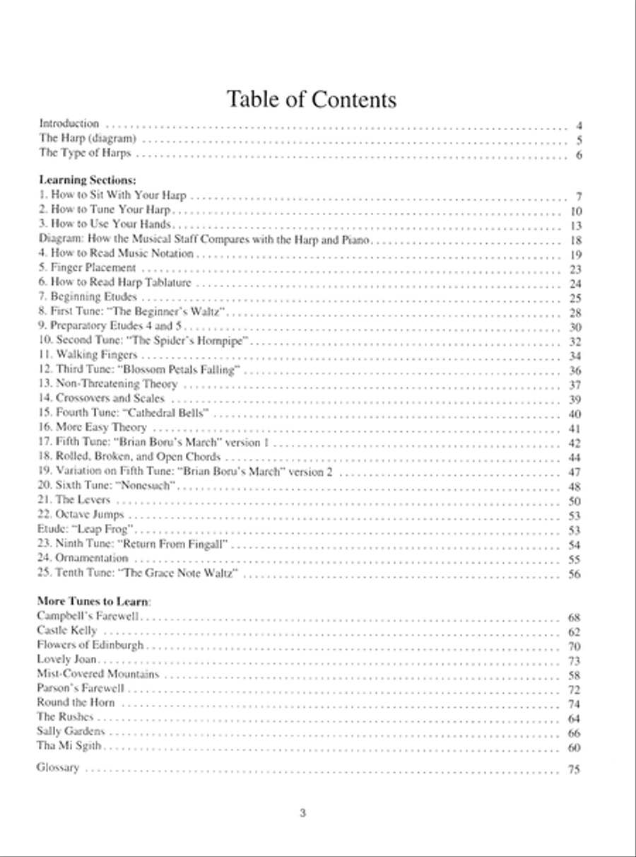 Basic Harp for Beginners Pedal Harp scores gallery preview page 4