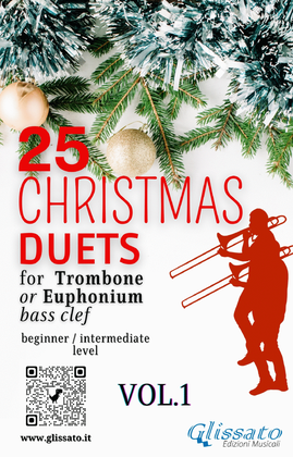 Book cover for 25 Christmas Duets for Trombone or Euphonium - VOL.1