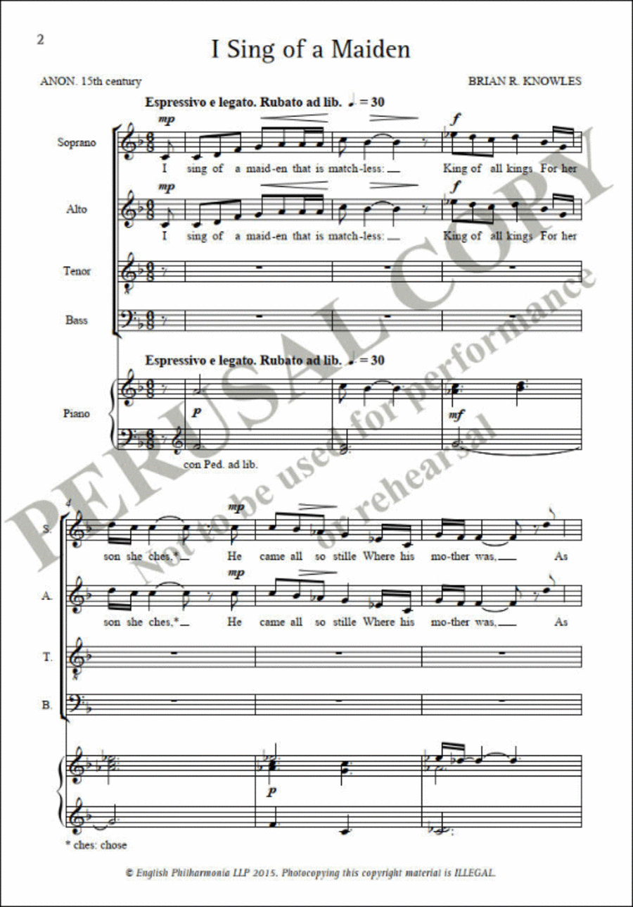 I Sing of a Maiden (SATB)