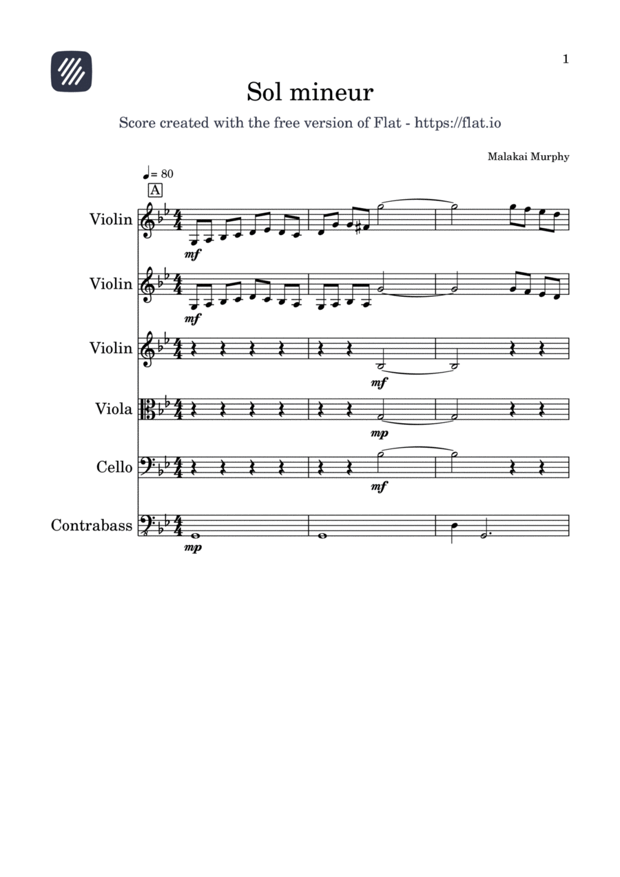Sol Mineur String Orchestra scores gallery preview page 1