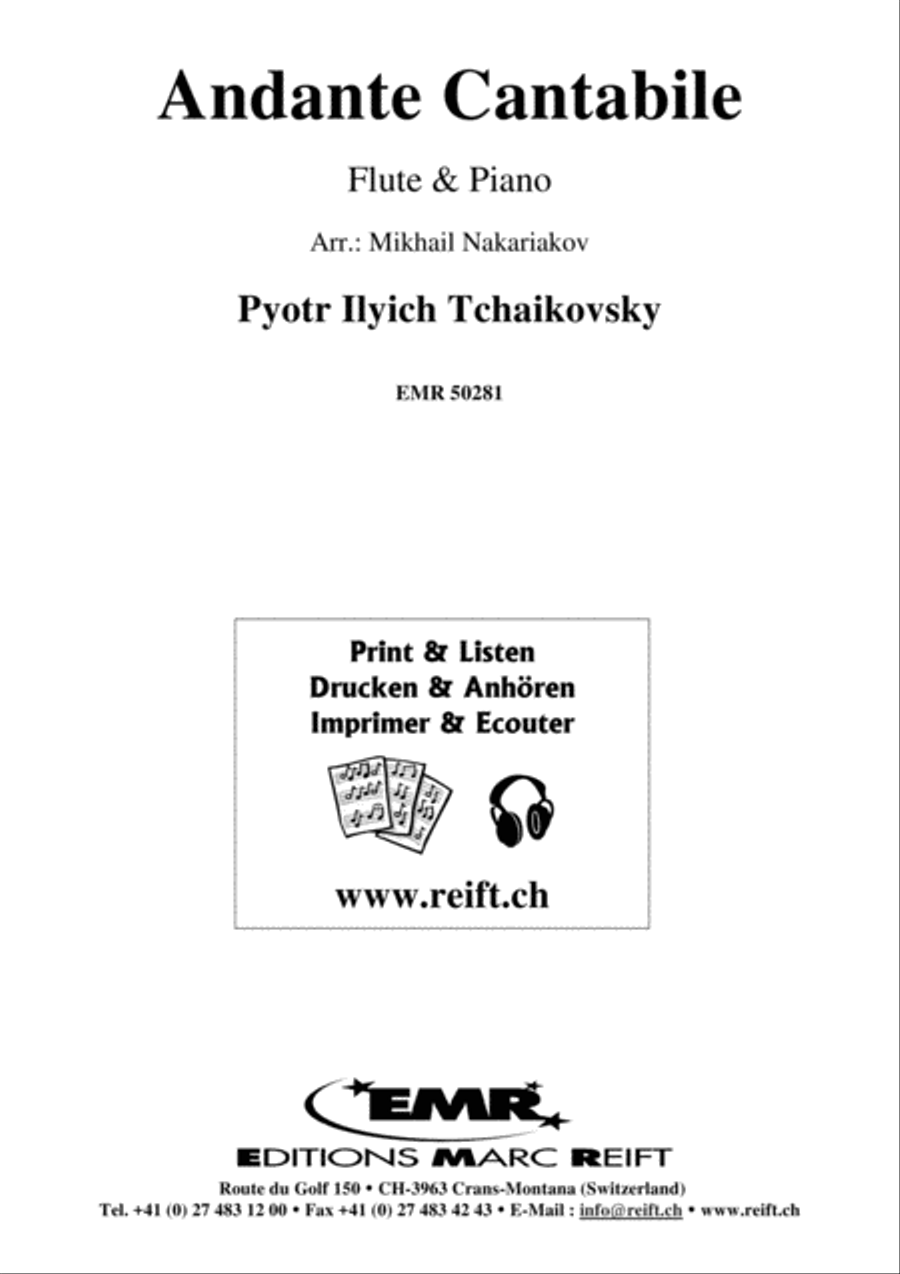 Andante Cantabile Flute Solo scores gallery preview page 1