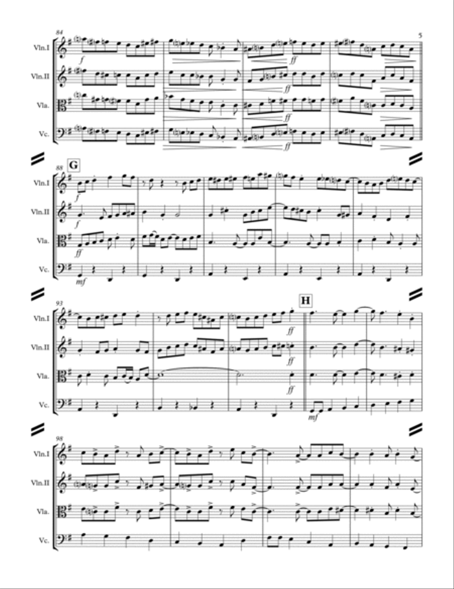 CHICAGO (That Toddlin' Town) (for String Quartet) String Quartet scores gallery preview page 6