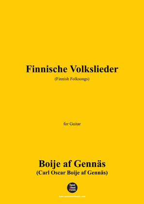 Book cover for Boije af Gennäs-Finnische Volkslieder,for Guitar