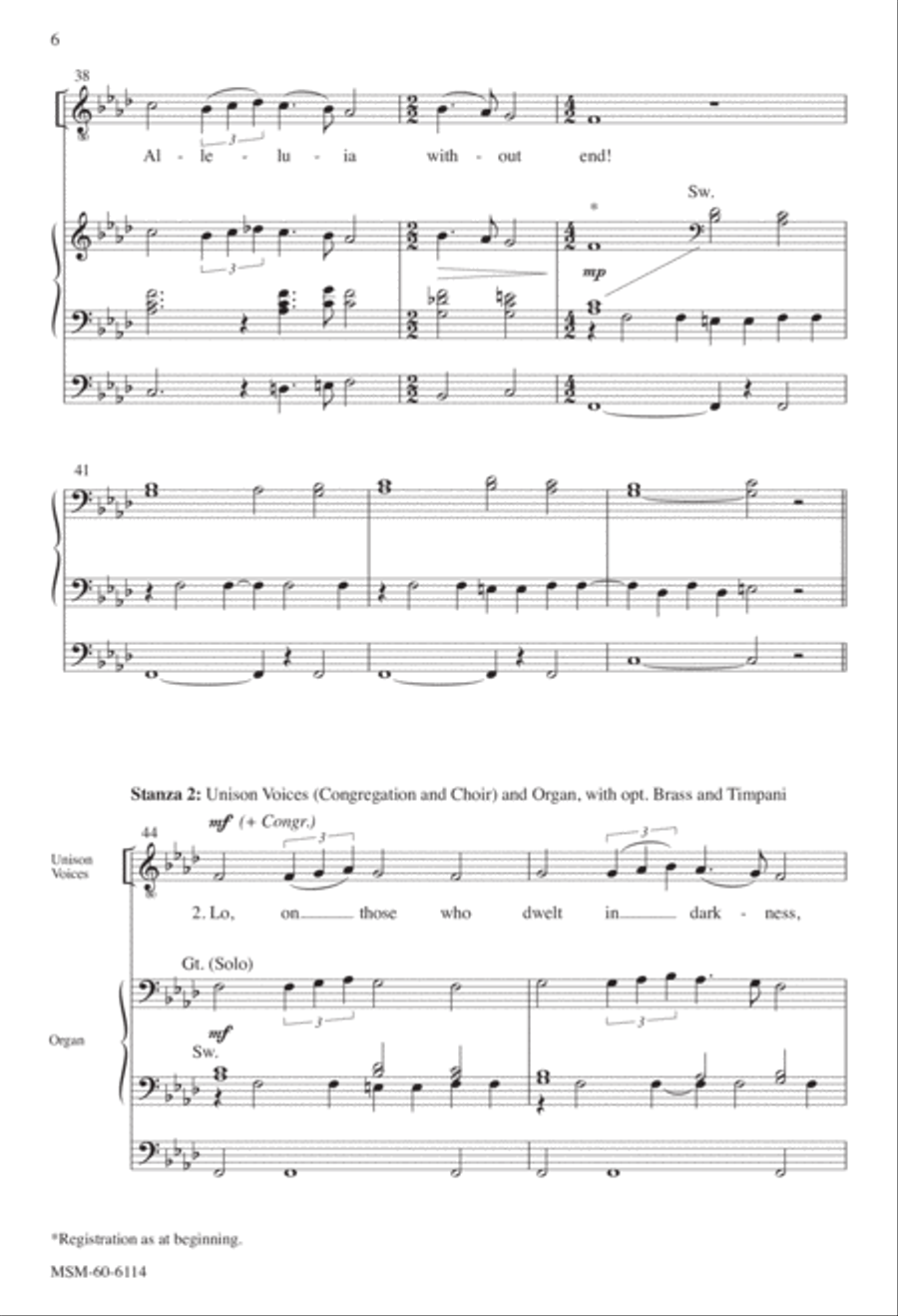 Thy Strong Word Did Cleave the Darkness 4-Part scores gallery preview page 6