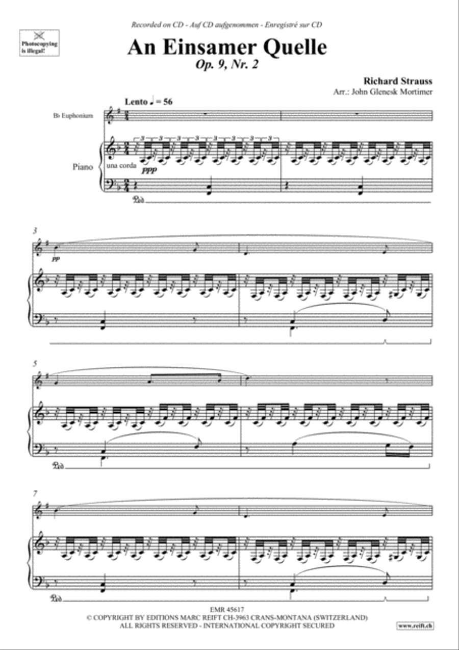 An Einsamer Quelle Euphonium scores gallery preview page 3