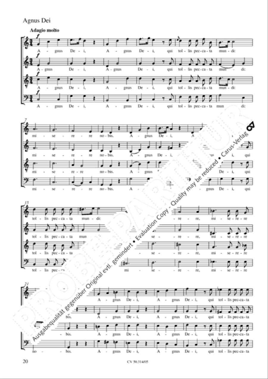 Missa Sancti Joannis Nepomuceni 4-Part scores gallery preview page 21