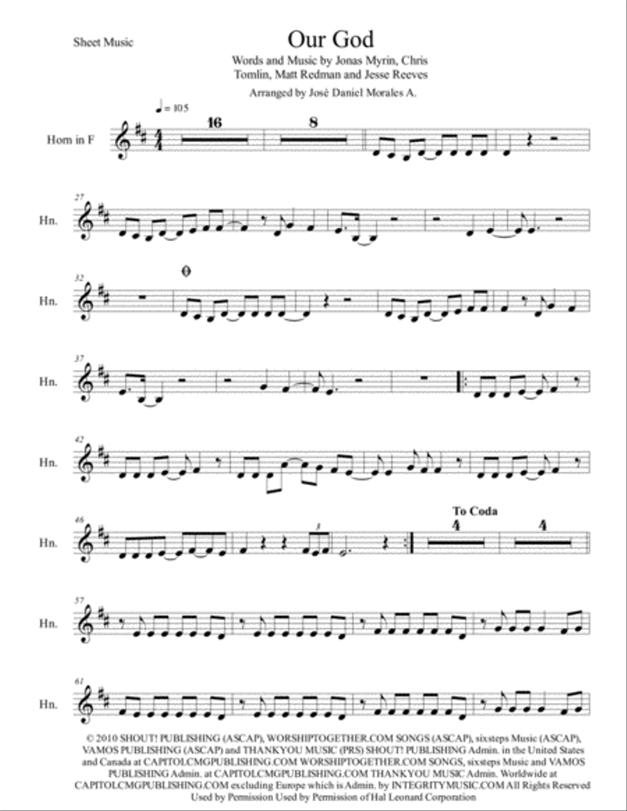 Our God Horn Solo scores gallery preview page 1