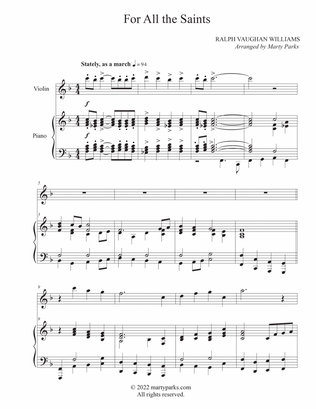 Book cover for For All the Saints (Violin-Piano)