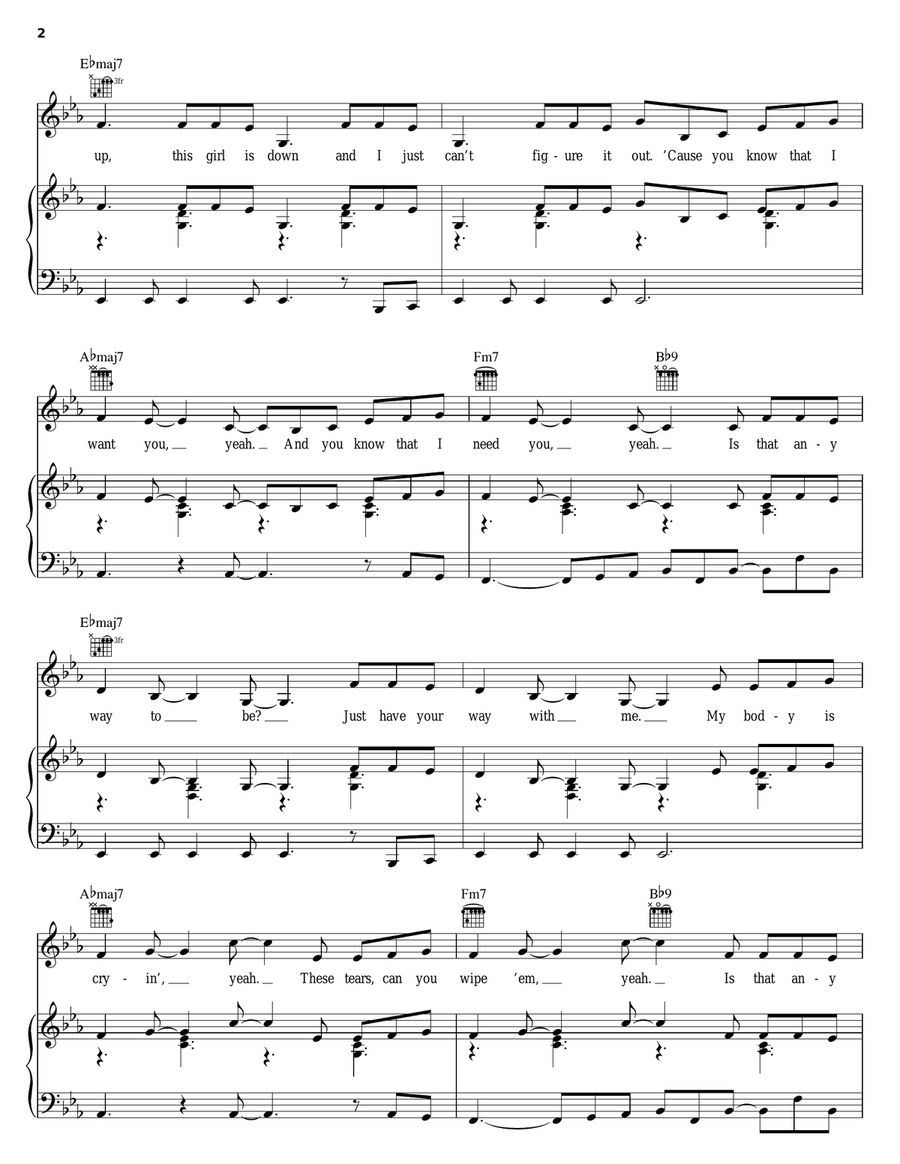 I Want You Piano, Vocal, Guitar scores gallery preview page 2
