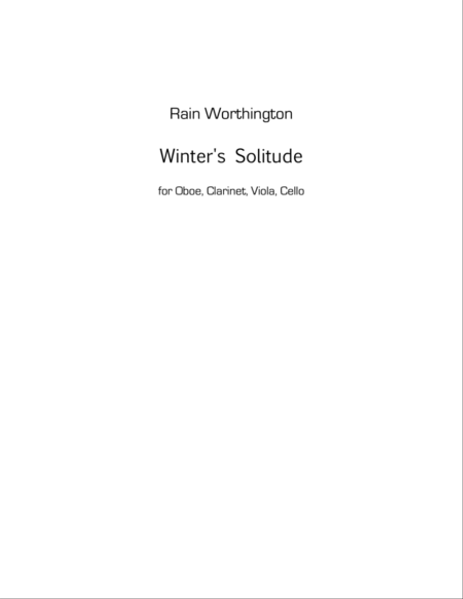 Winter's Solitude - for ob, cl, vla & vc Small Ensemble scores gallery preview page 1