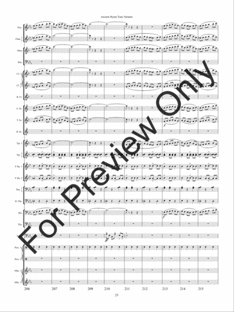 Ancient Hymn Tune Variants Concert Band scores gallery preview page 26
