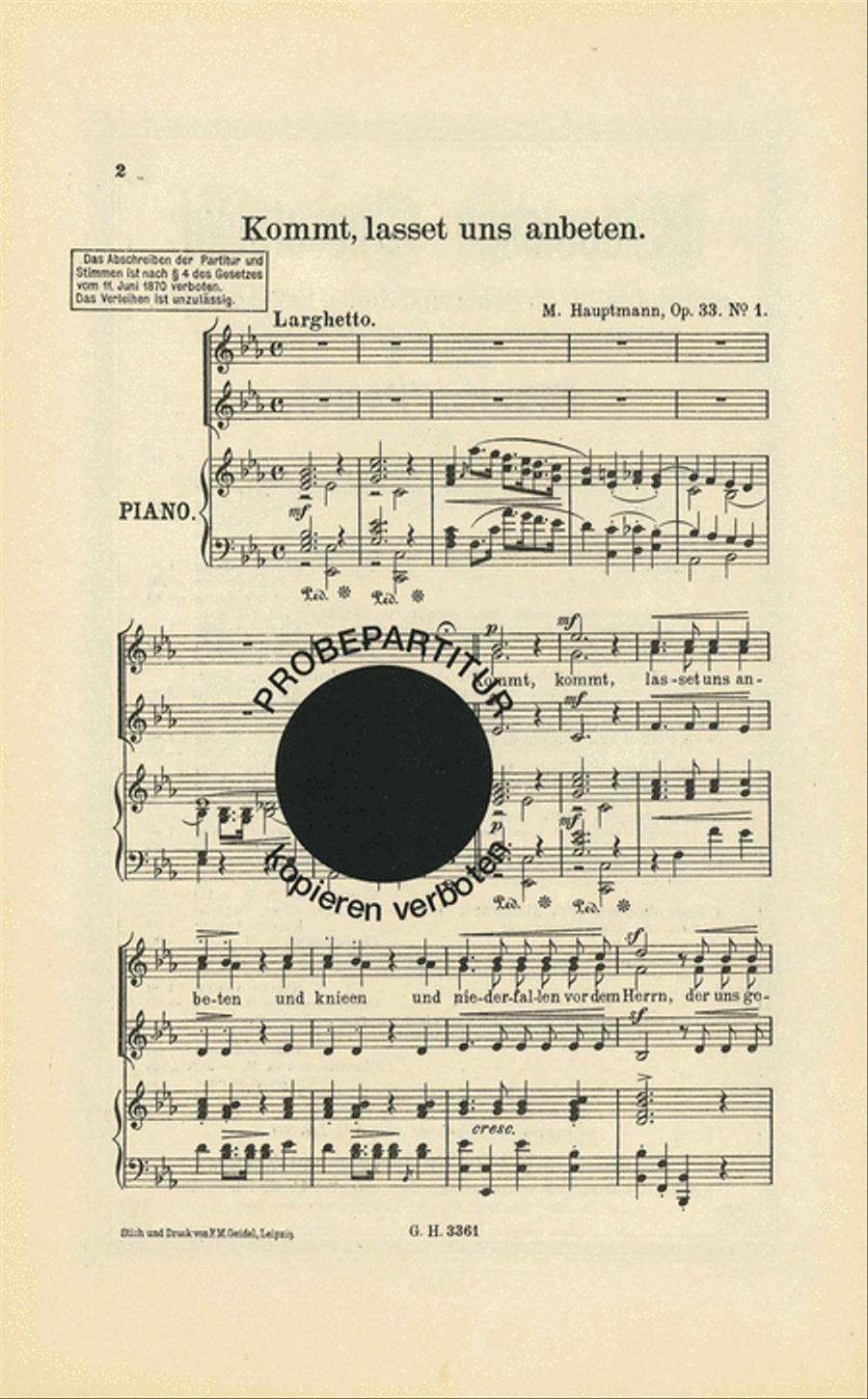 Kommt lasset uns anbeten Women's Choir scores gallery preview page 1