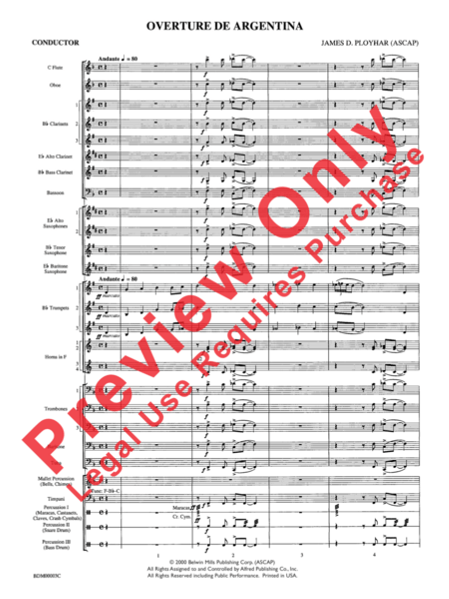 Overture de Argentina Overture de Argentina Concert Band scores gallery preview page 3