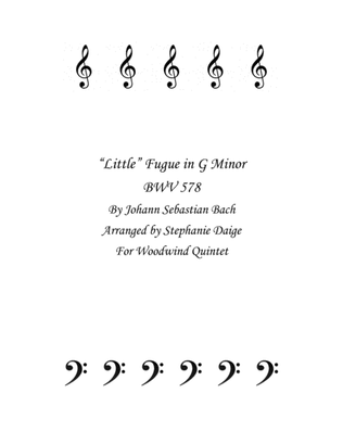 Book cover for Bach Little Fugue in G Minor for Wind Quintet BWV 578
