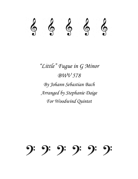 Bach Little Fugue in G Minor for Wind Quintet BWV 578 image number null