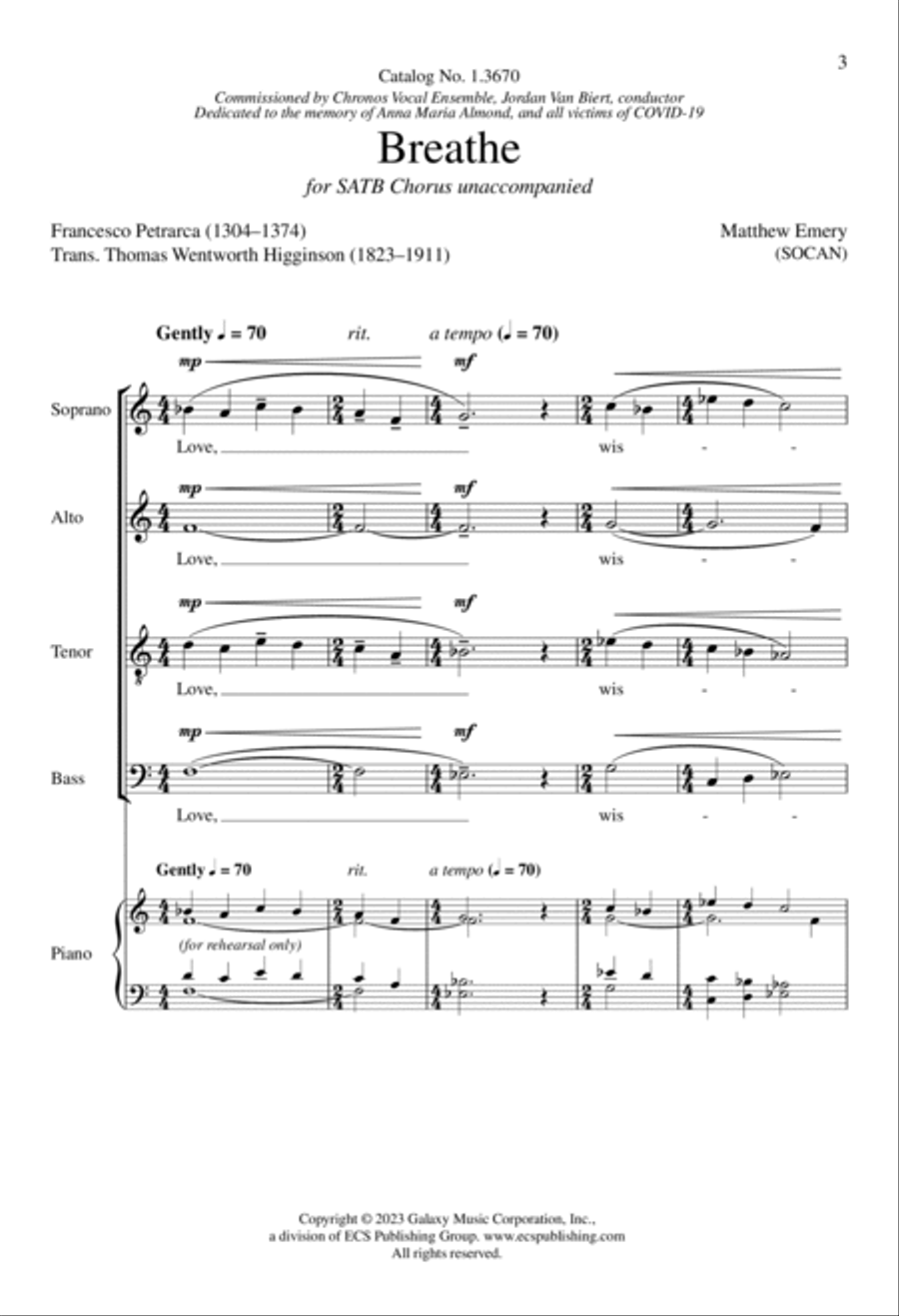 Breathe 4-Part scores gallery preview page 3