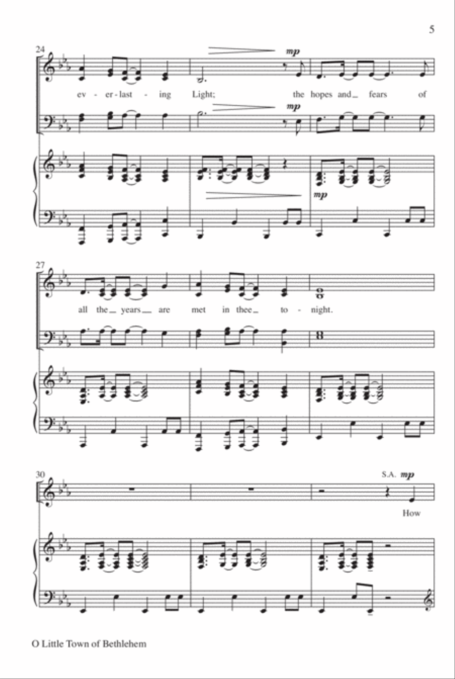 O Little Town of Bethlehem 4-Part scores gallery preview page 6