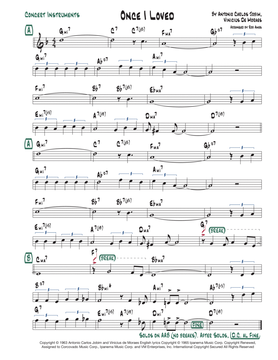 Once I Loved (amor Em Paz) (love In Peace) Voice scores gallery preview page 1