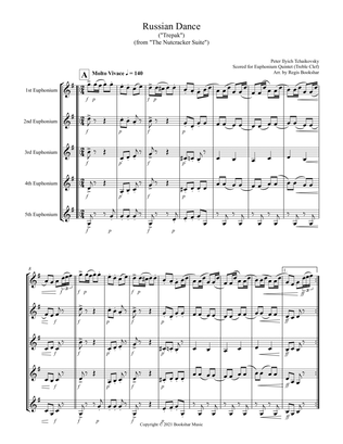 Russian Dance ("Trepak") (from "The Nutcracker Suite") (F) (Euphonium Quintet - Treble Clef)