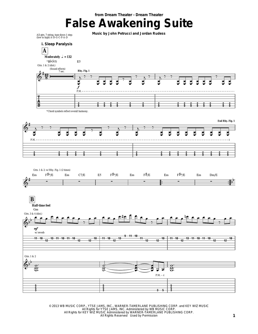 False Awakening Suite False Awakening Suite Acoustic Guitar scores gallery preview page 1