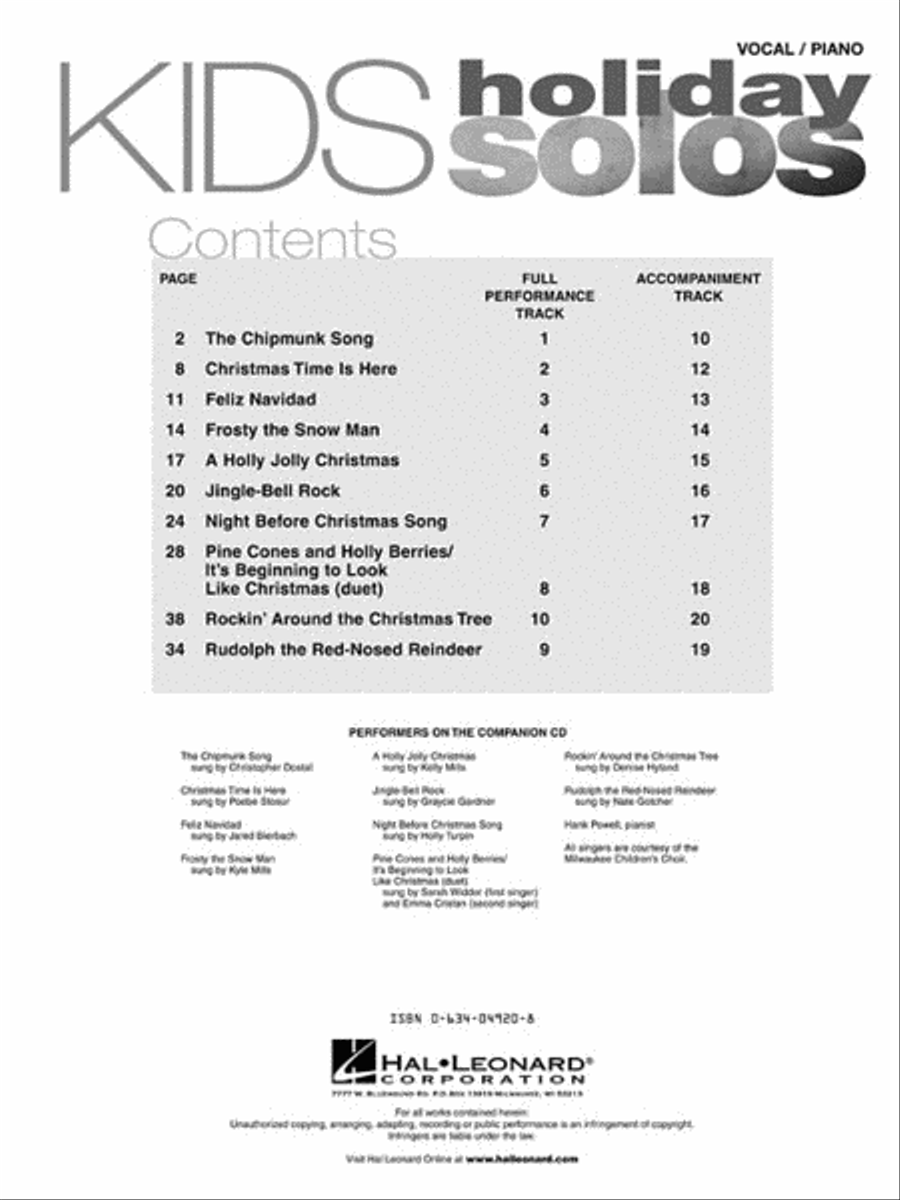 Kids' Holiday Solos image number null