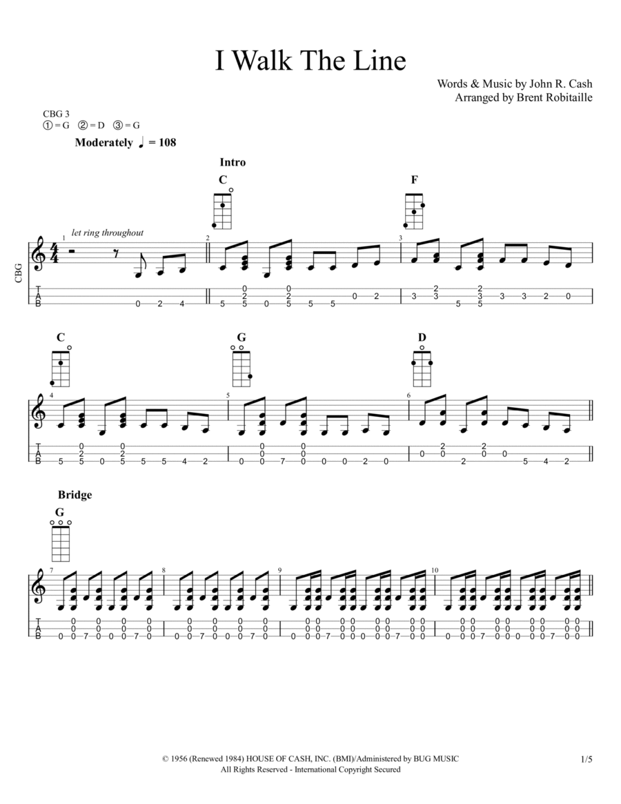 I Walk The Line Electric Guitar scores gallery preview page 1