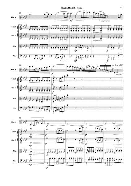 Vieuxtemps - Elégie for Viola and String Quartet, Op. 30 SCORE image number null